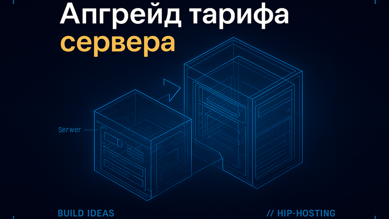 Рентген-схема сервера, превращающегося в больший — апгрейд тарифа