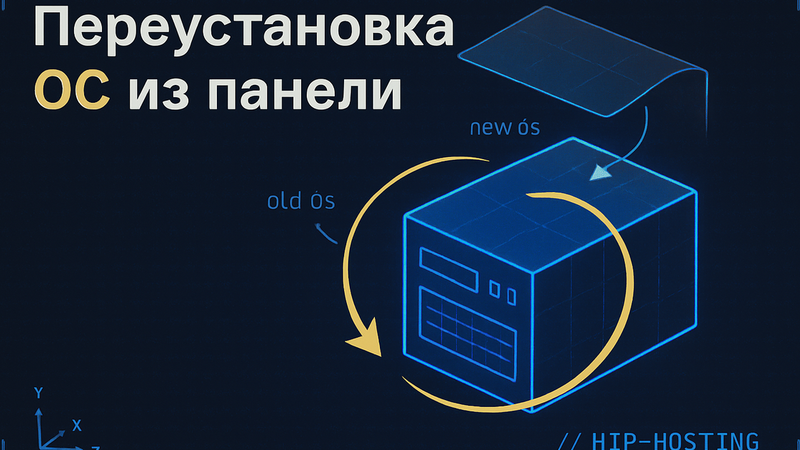 Reinstalling the OS on a server from the HIP panel