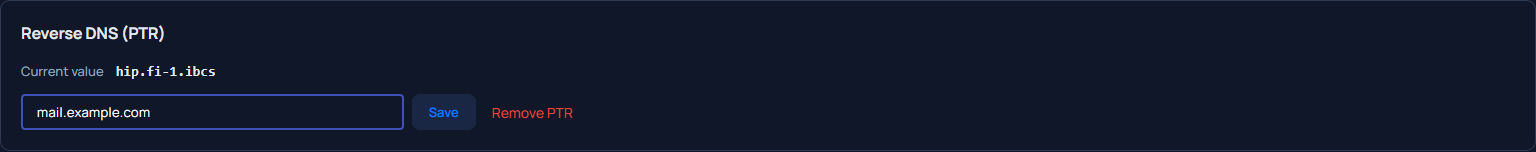Entering a new PTR value before saving it in the HIP panel