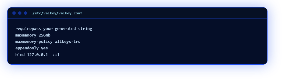 valkey.conf: the resulting settings